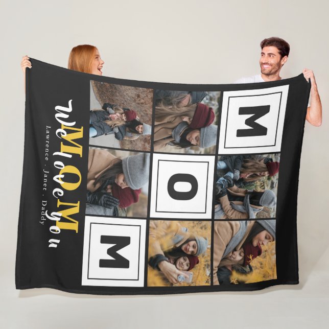 Manta Polar Monograma personalizado Ama a tu familia madre Fot (In situ)