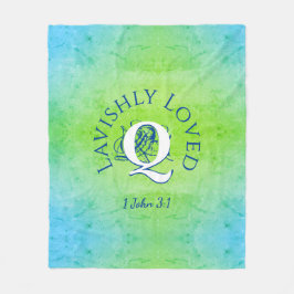 Manta Polar Monograma personalizado azul AMADO LAVISTAMENTE