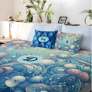 Manta Polar Monograma personalizado con temática de burbuja so