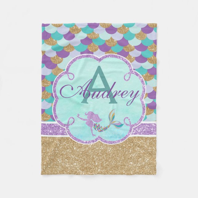 Manta Polar Monograma personalizado de Sirena (Anverso)