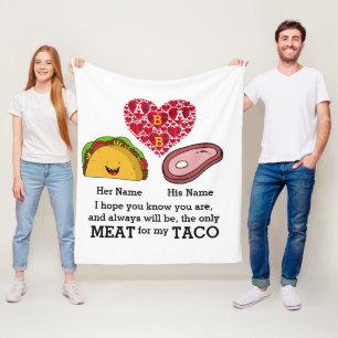 Manta Polar Monograma personalizado de tacos y amantes de la c