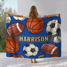 Monograma personalizado de varios deportes en azul
