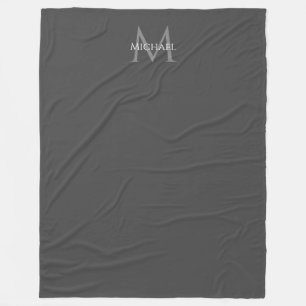 Manta Polar Monograma Personalizado elegante moderno