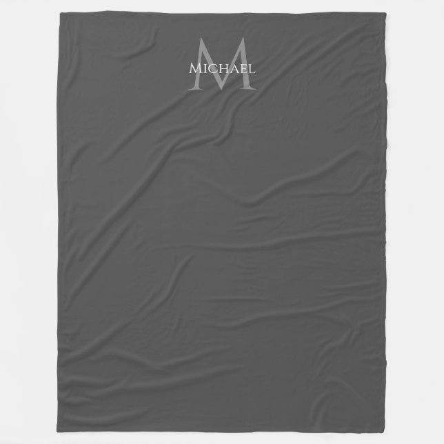 Manta Polar Monograma Personalizado elegante moderno (Anverso)