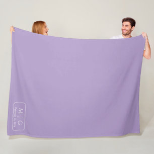 Manta Polar Monograma Personalizado Fecha Lila Pálido