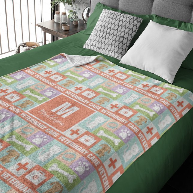 Manta Polar Monograma profesional veterinario (Subido por el creador)