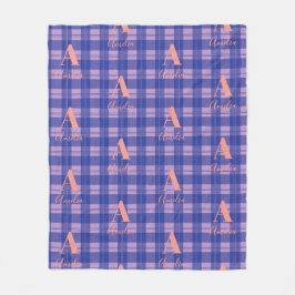 Manta Polar Monograma Púrpura Rosa