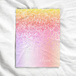 Manta Polar Monograma Purpurina púrpura de oro rosa del arcoir<br><div class="desc">Púrpura Arcoiris Pastel, Oro, Purpurina De Espuma Metálica De Relieve metalizado Faux Rosado Cepillado Nombre Monograma Metalizado y Mapa Inicial De Fleece. Esto hace que el dulce perfecto cumpleaños 16, boda, ducha de novia, aniversario, ducha de bebé o fiesta de soltera sea regalo para alguien que ama el lujo glam...</div>