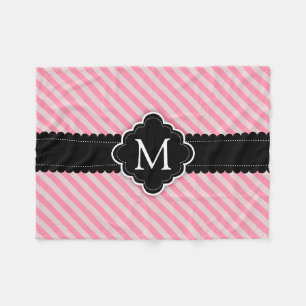Manta Polar Monograma rosado femenino del personalizado del