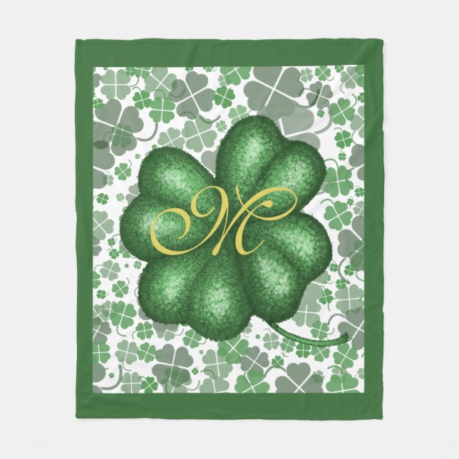 Manta Polar Monograma Shamrock Fleece Blanket (Anverso)