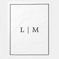 Monograma simple clásico negro y blanco Minimalist