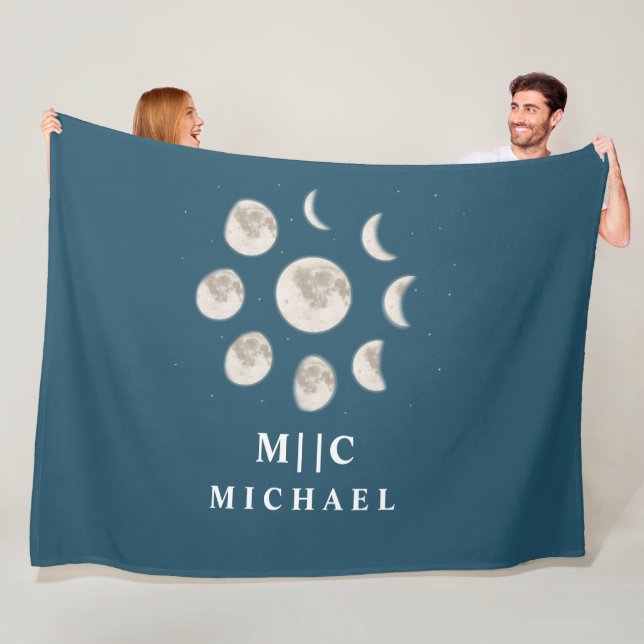 Manta Polar monograma simple y moderno personalizado (In situ)