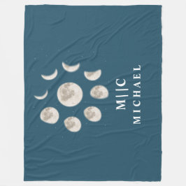 Manta Polar monograma simple y moderno personalizado