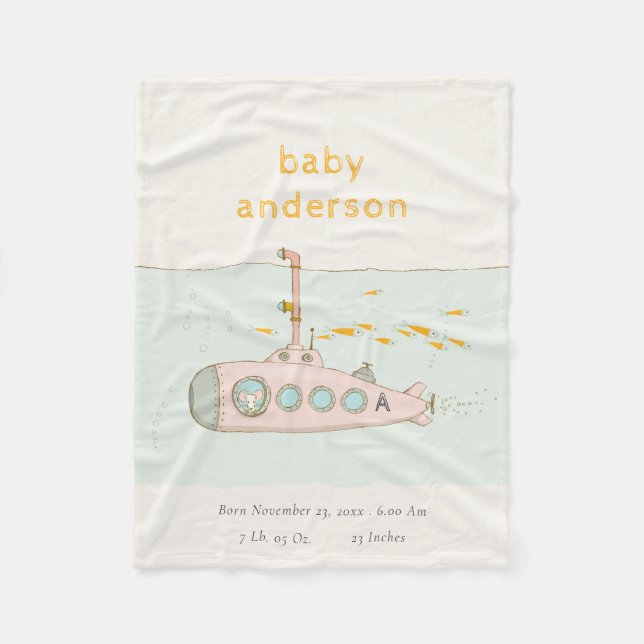 Manta Polar Monograma submarino submarino lindo Estato de bebé (Anverso)