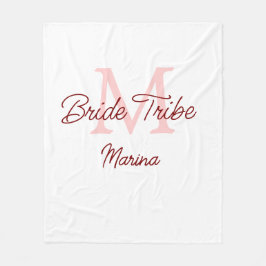 Manta Polar monograma tribu de la novia rojo simple ducha de b