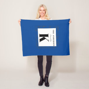 Manta Polar Monograma verde azulado moderno, elegante y Guay