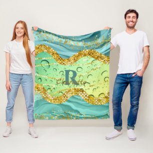 Manta Polar Monograma verde espárrago   Gradiente luminoso