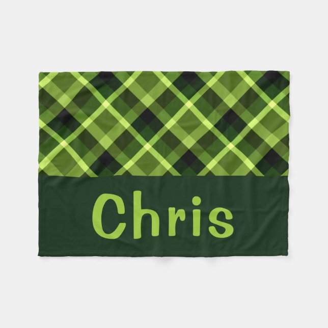 Manta Polar Monograma verde Pea Pequeña Funda De Fleece (Frente (Horizontal))