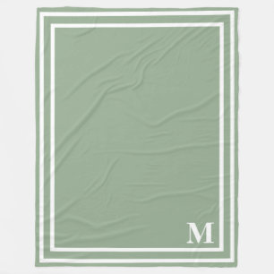 Manta Polar Monograma verde sabio moderno