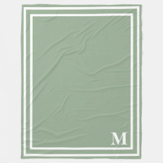 Manta Polar Monograma verde sabio moderno