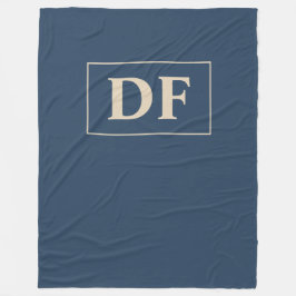 Manta Polar Monogramado azul/vainilla