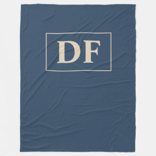 Manta Polar Monogramado azul/vainilla