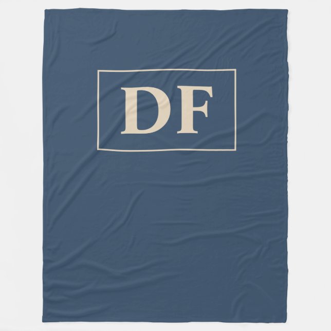 Manta Polar Monogramado azul/vainilla (Anverso)