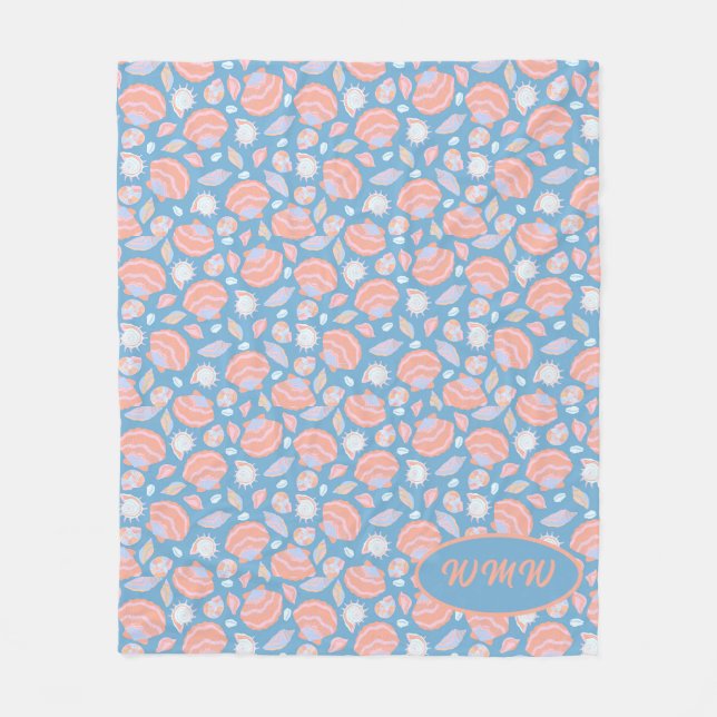 Manta Polar Monogramado Patrón de trama Funda (Anverso)