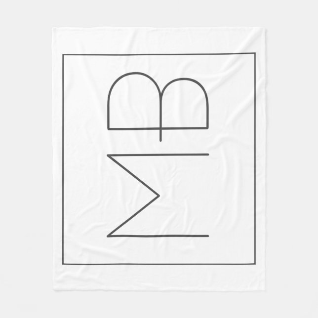 Manta Polar Monogramado único blanco elegante (Anverso)