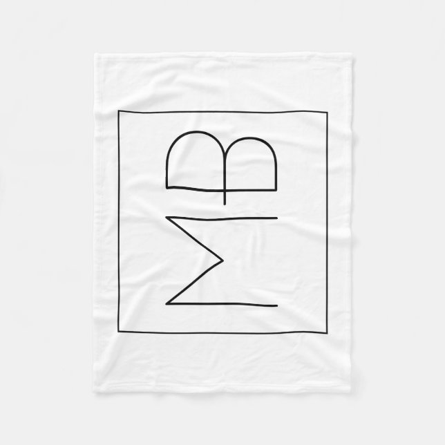 Manta Polar Monogramado único elegante en blanco y negro (Anverso)