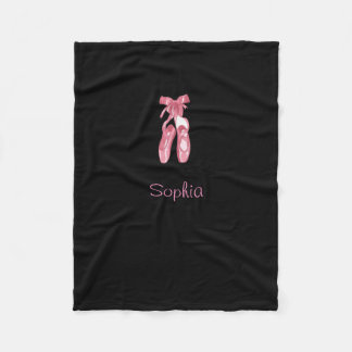 Manta Polar Monogrammed black blanket with ballet shoes