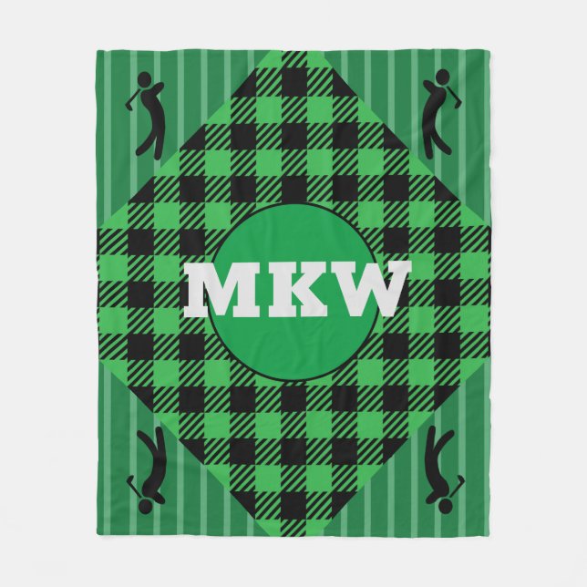 Manta Polar Monogrammed Golf Cart Fleece Throw (Anverso)