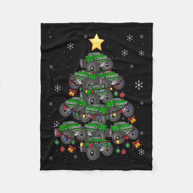 Manta Polar Monster Camión Árbol de Navidad Niños Niños Niños  (Anverso)