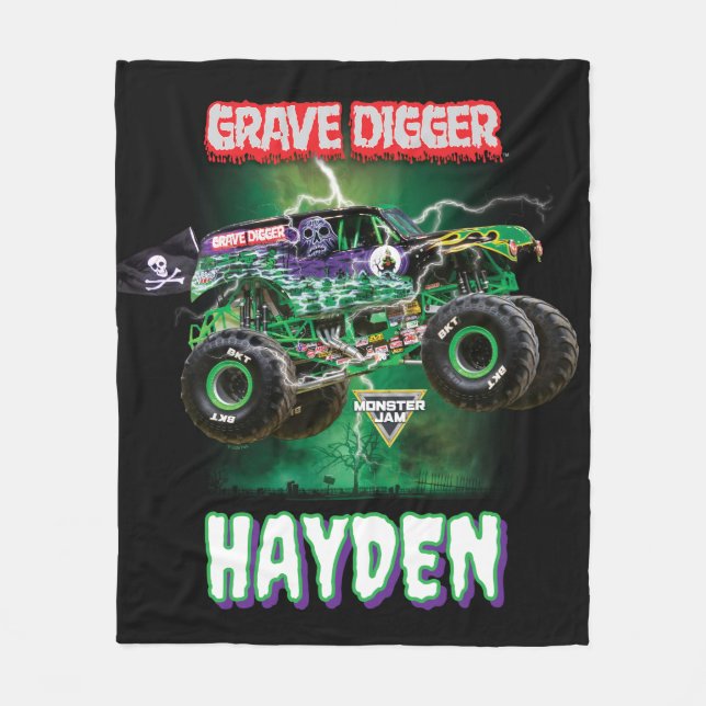 Manta Polar Monster Jam Grave Digger - Personalizado (Anverso)