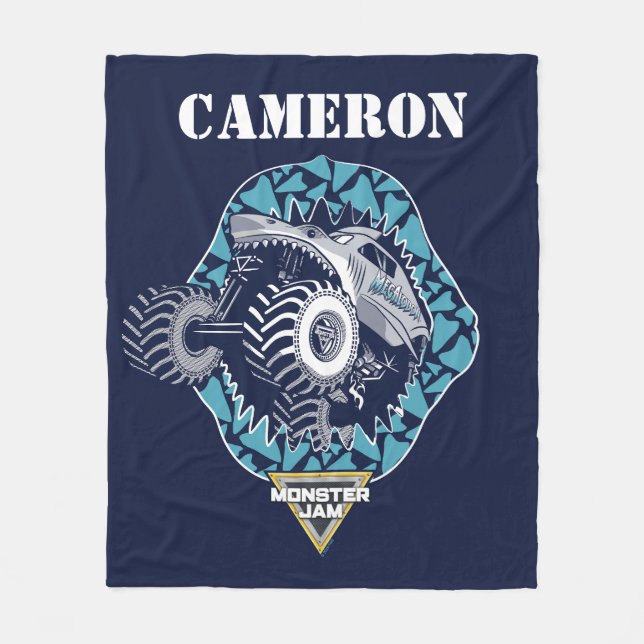 Manta Polar Monster Jam Megalodon - Personalizado (Anverso)