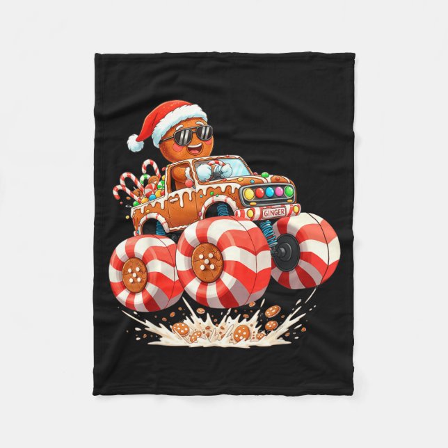Manta Polar Monster Truck Gingerbread Man Christmas  (Anverso)