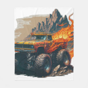 Manta Polar Monster Truck Mania Fleece Blanket