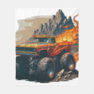 Manta Polar Monster Truck Mania Fleece Blanket