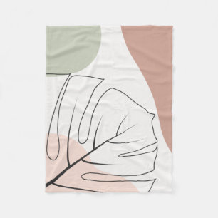Manta Polar Monstera minimalista