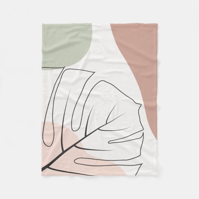 Manta Polar Monstera minimalista (Anverso)