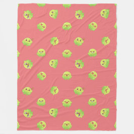 Manta Polar Monstruo de baba verde Kawaii lindo rosa oscuro