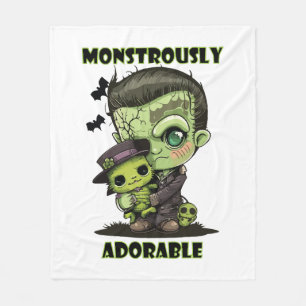 Manta Polar Monstruo de Frankenstein lindo con peluche