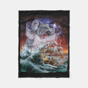 Manta Polar Monstruo Koala Mientras Kraken Ataque Un Barco De