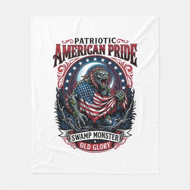 Manta Polar Monstruo Patriótico del Pantano Horror Old Glory M (Anverso)