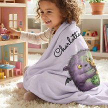 Monstruos Personalizados Lindos Morados Verdes Esp