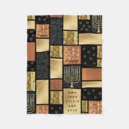 Manta Polar Montaje dorado de Chanukah