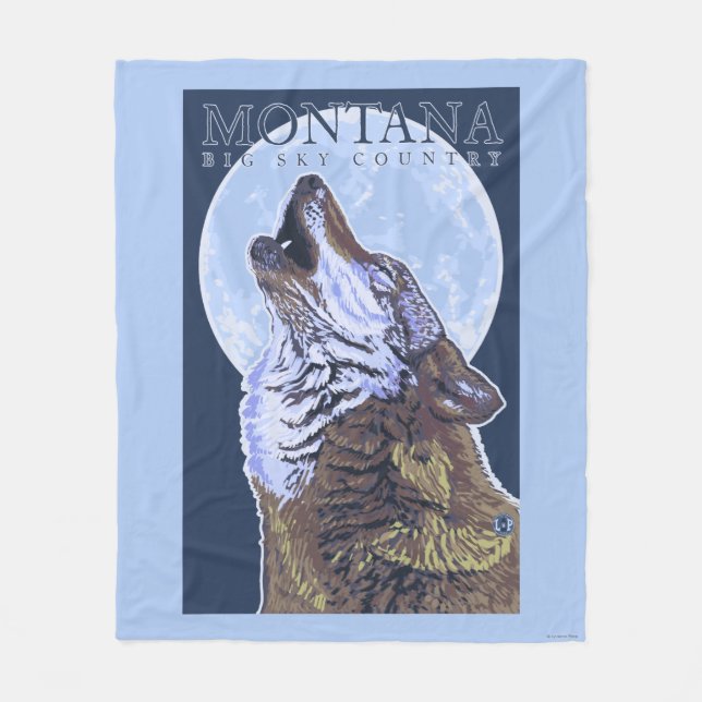 Manta Polar Montana -- Lobo grande de CountryHowling del cielo (Anverso)