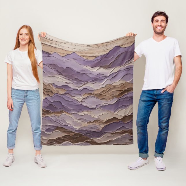 Manta Polar Montaña mística morada y marrón (In situ)