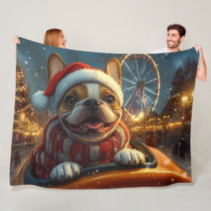 Manta Polar Montaña Rusa Perro Boxer Navidad