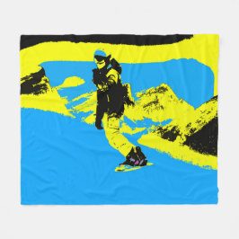 Manta Polar Montaña Snowboarding - Snowboarder Fleece Blanket